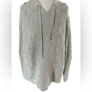 Evolution By Cyrus Phillipa Basket Weave Hooded Pull Over Sweater